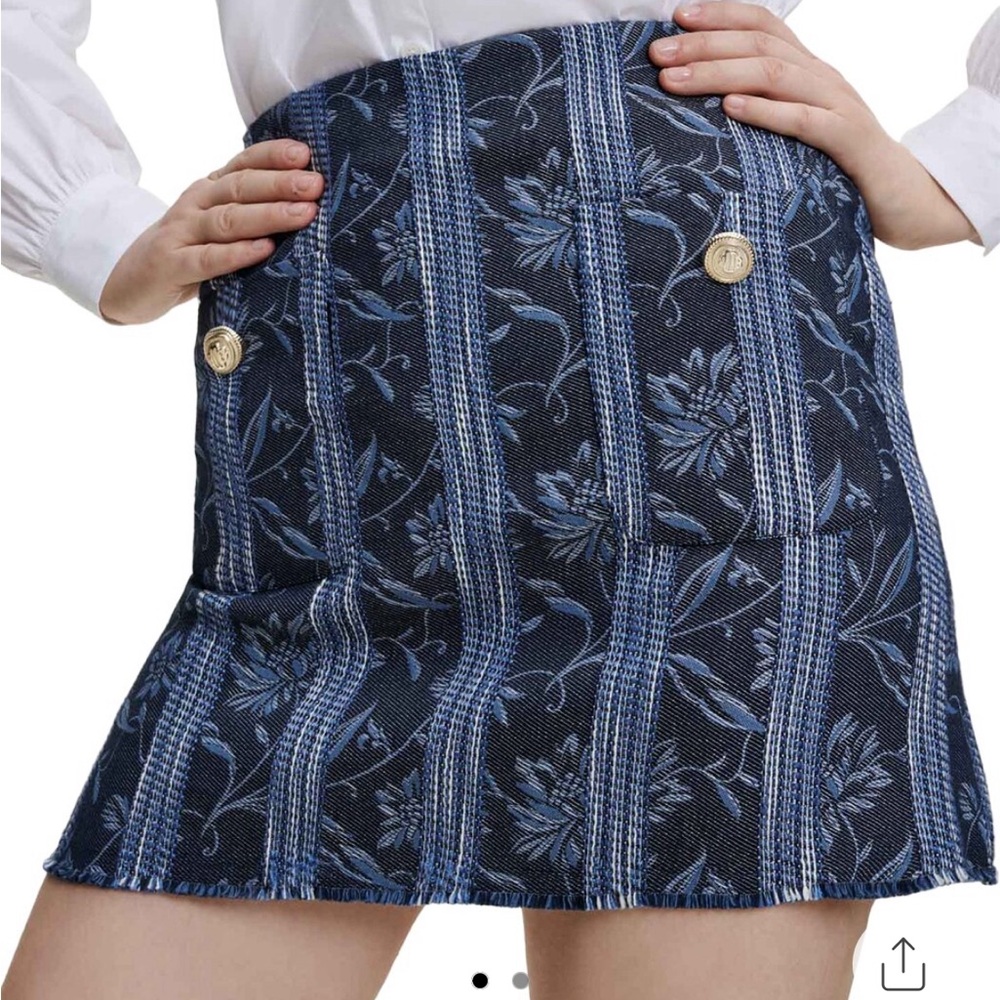 Maje Ipel Cotton-blend Jacquard Mini Skirt Size 40